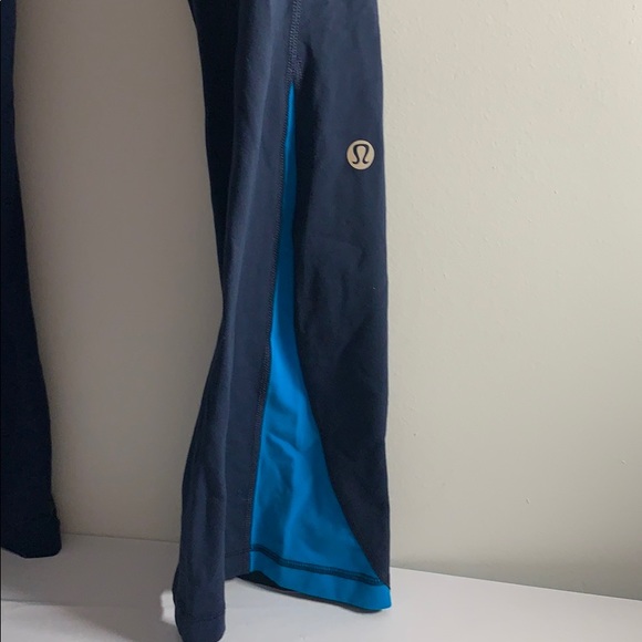 Lululemon Flare Yoga Pants Blue Two Tone 6 Lowrise - Picture 1 of 7